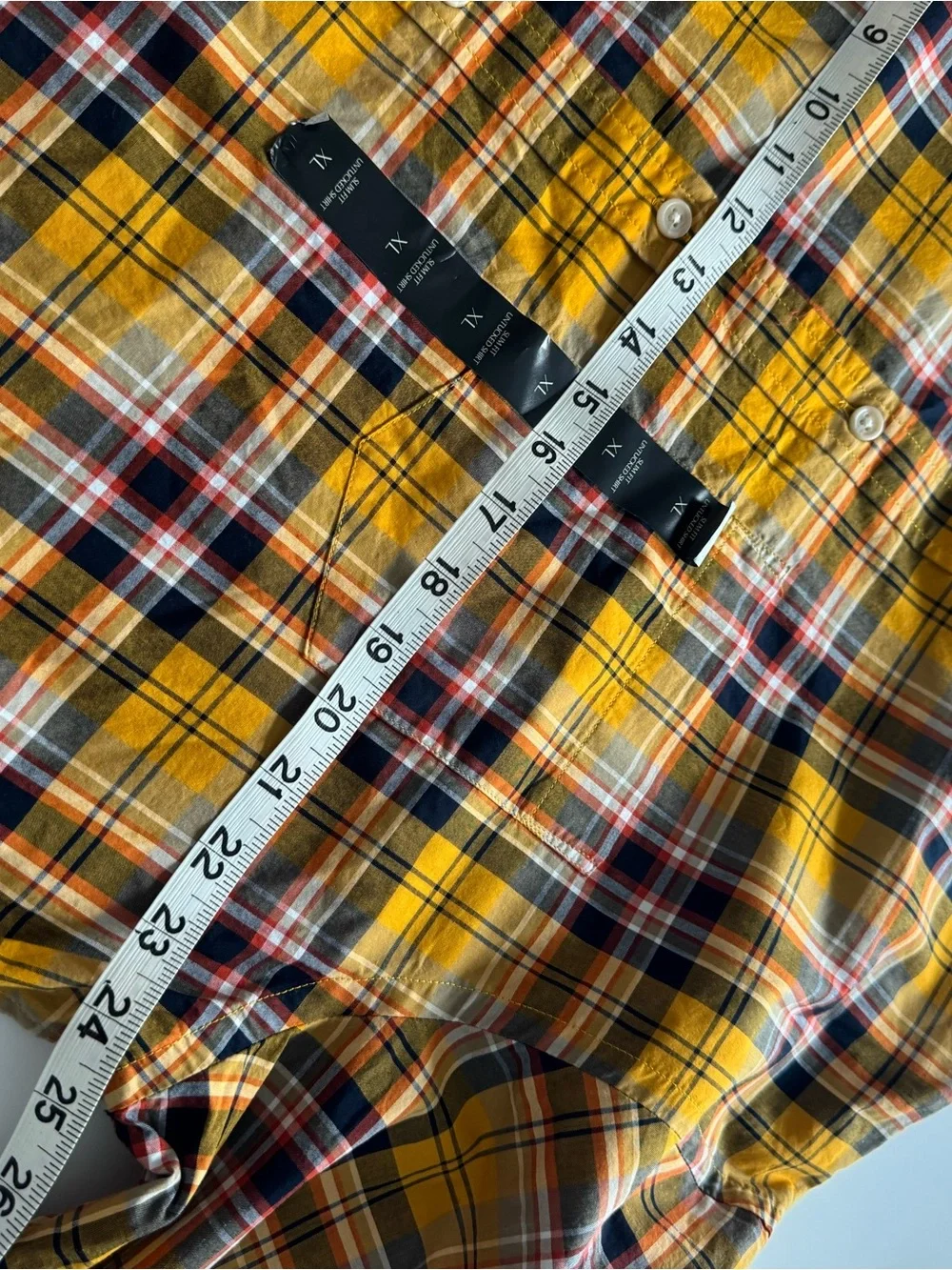 Banana Republic Yellow Plaid Button-Down Shirt